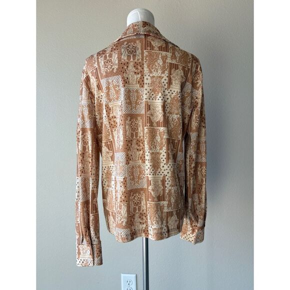 vintage 80s Devon pattern button front long‎ sleeve - Picture 4 of 5